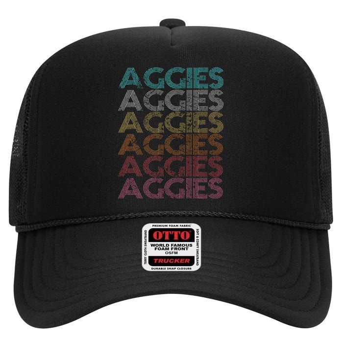 Retro Vintage Aggies High Crown Mesh Back Trucker Hat