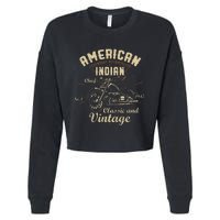 Retro Vintage American Motorcycle I.N.D.I.A.N Cropped Pullover Crew