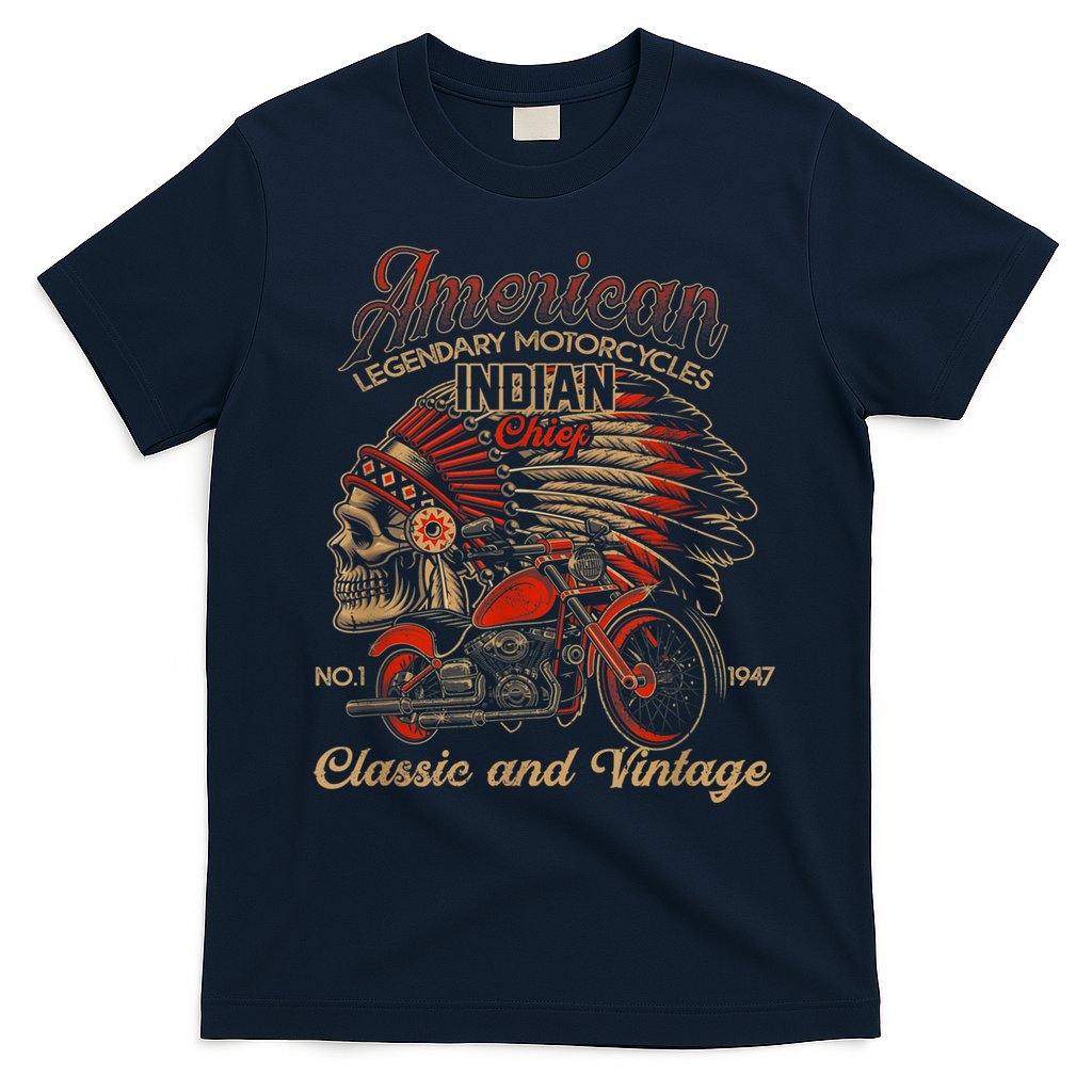Retro Vintage American Motorcycle Indian for Old Biker Funny T-Shirt