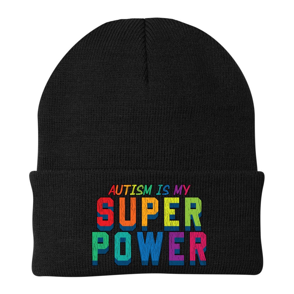 Retro Vintage Autism Is My Super Power Autistic Meaningful Gift Beanie