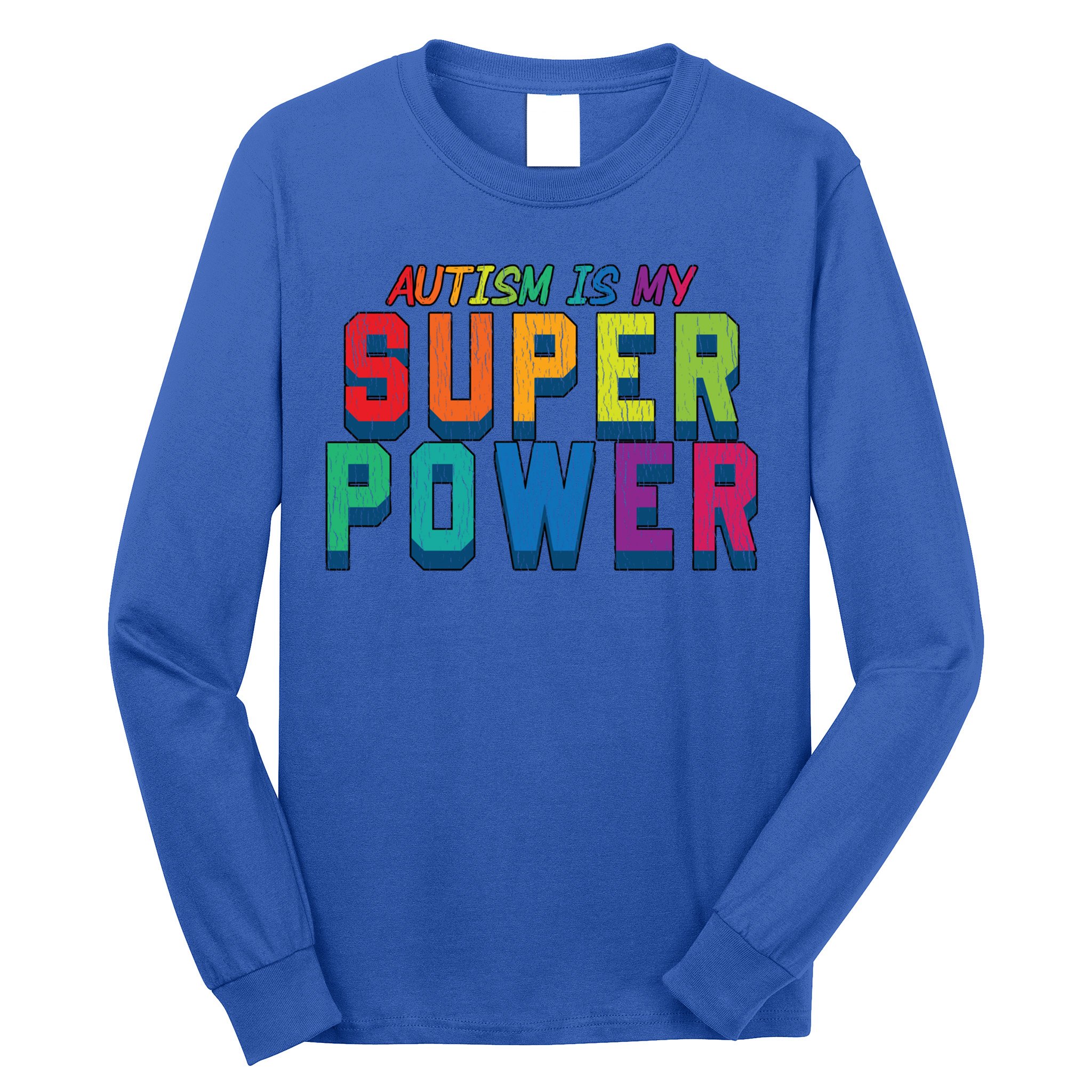 Retro Vintage Autism Is My Super Power Autistic Meaningful Gift Long Sleeve Shirt