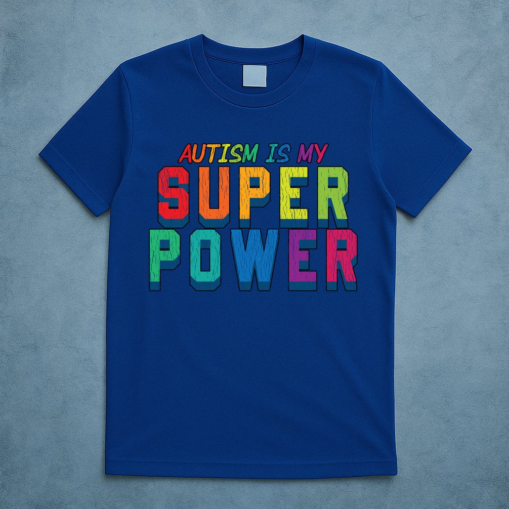 Retro Vintage Autism Is My Super Power Autistic Meaningful Gift T-Shirt