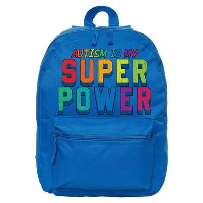 Retro Vintage Autism Is My Super Power Autistic Meaningful Gift 16 in Basic Backpack
