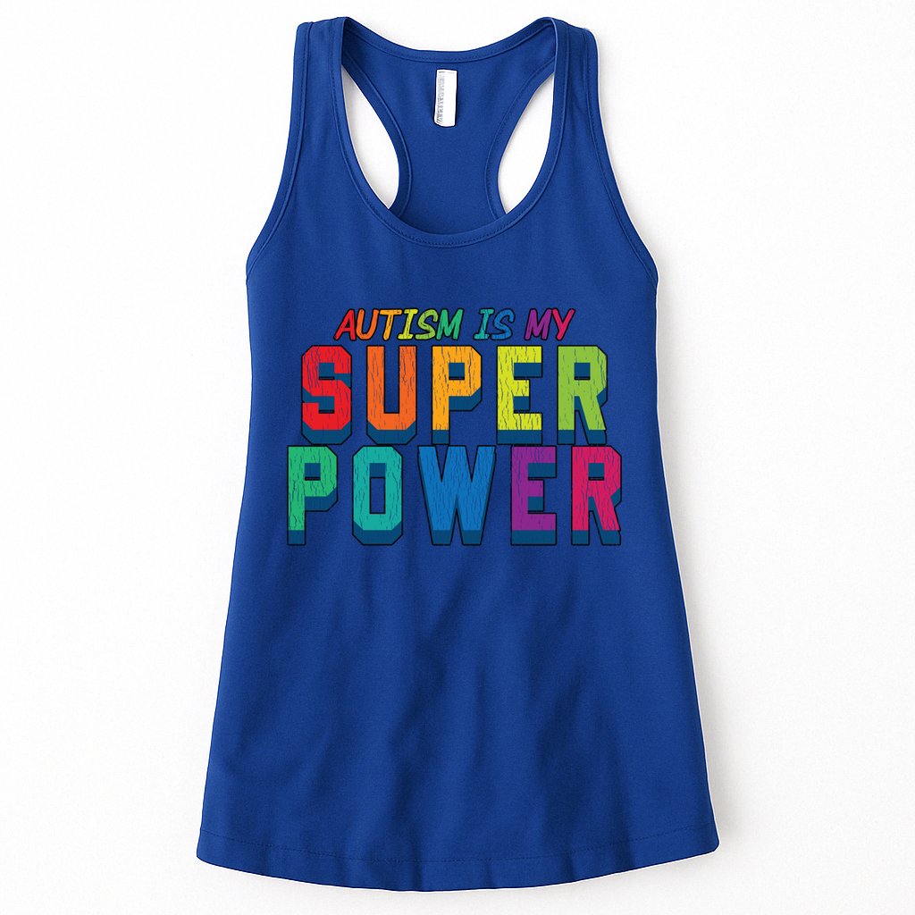 Retro Vintage Autism Is My Super Power Autistic Meaningful Gift Womens Tank Top