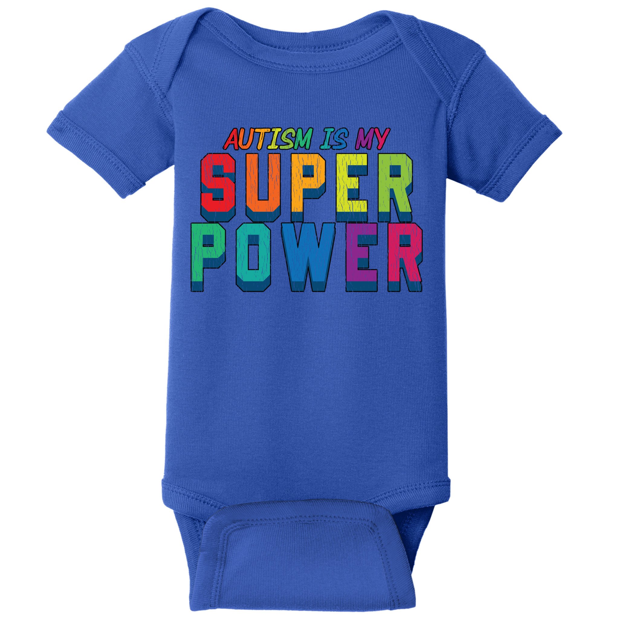 Retro Vintage Autism Is My Super Power Autistic Meaningful Gift Baby Bodysuit
