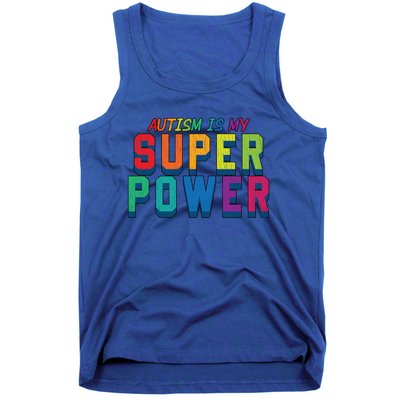 Retro Vintage Autism Is My Super Power Autistic Meaningful Gift Tank Top