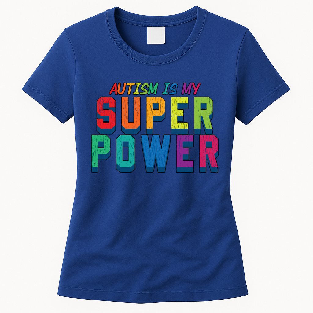Retro Vintage Autism Is My Super Power Autistic Meaningful Gift Womens T-Shirt