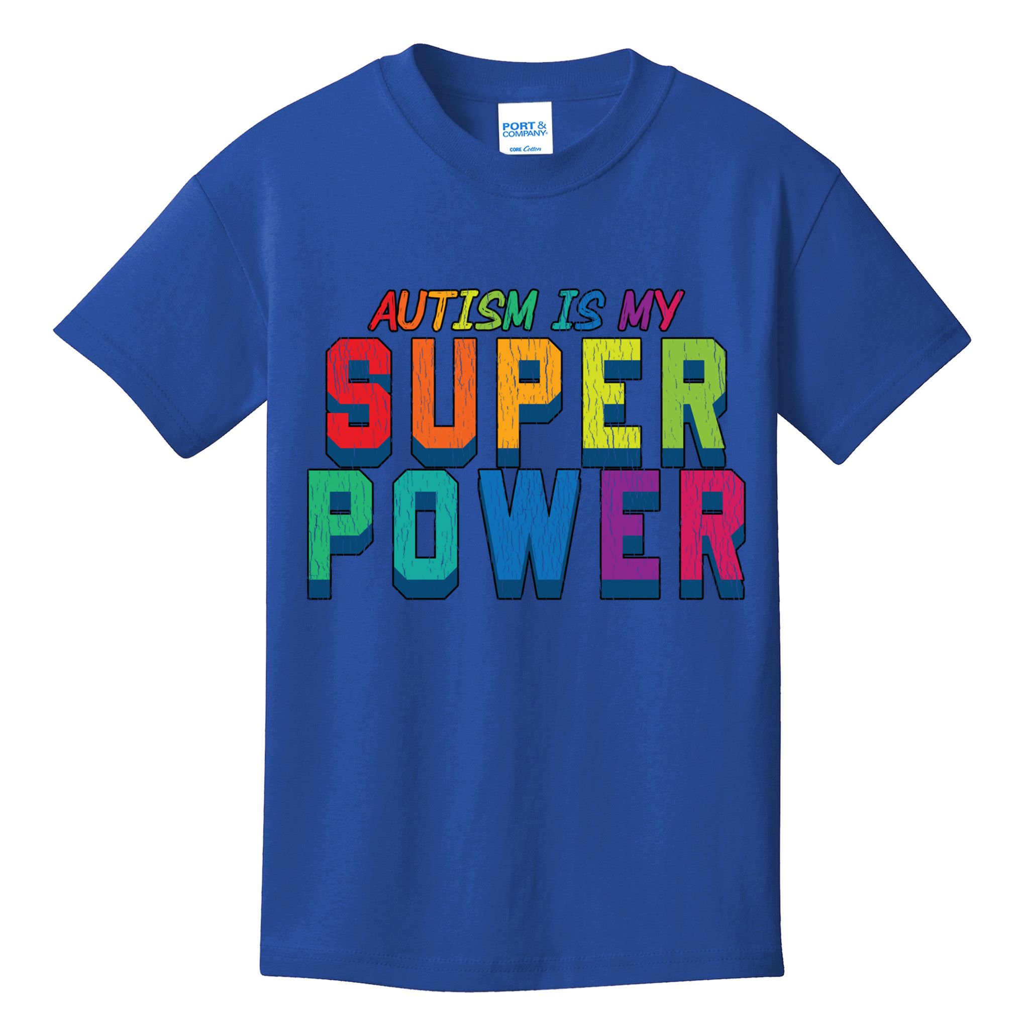 Retro Vintage Autism Is My Super Power Autistic Meaningful Gift Kids T-Shirt