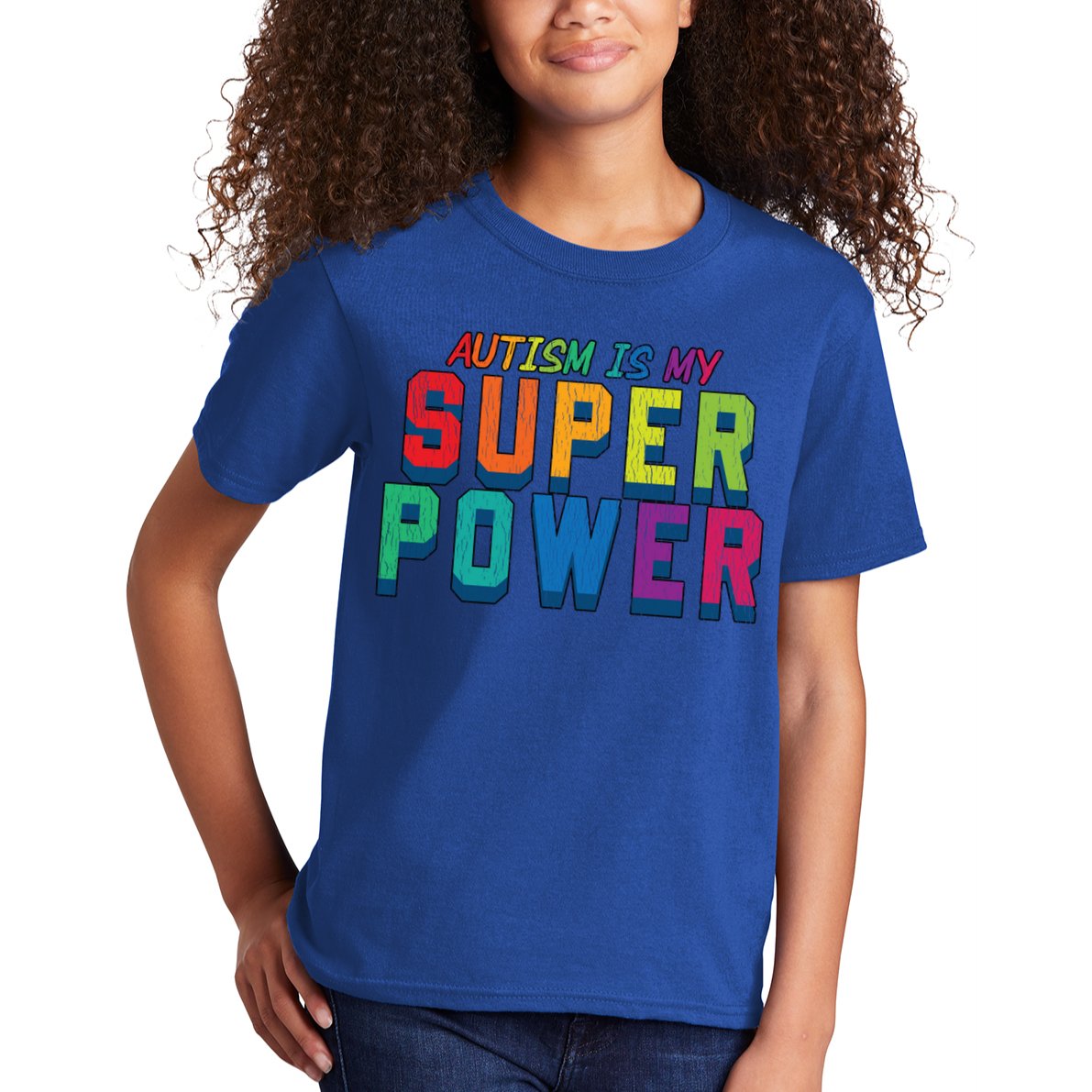 Retro Vintage Autism Is My Super Power Autistic Meaningful Gift Kids T-Shirt
