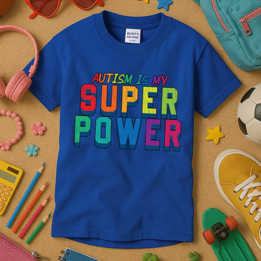 Retro Vintage Autism Is My Super Power Autistic Meaningful Gift Kids T-Shirt