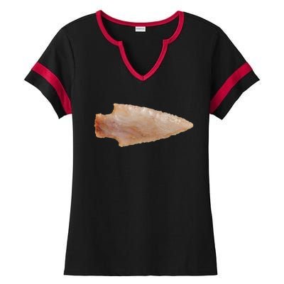 Retro Vintage Artifact Arrowhead Hunter Ladies Halftime Notch Neck Tee