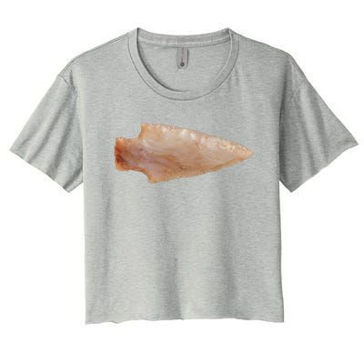 Retro Vintage Artifact Arrowhead Hunter Women's Crop Top Tee