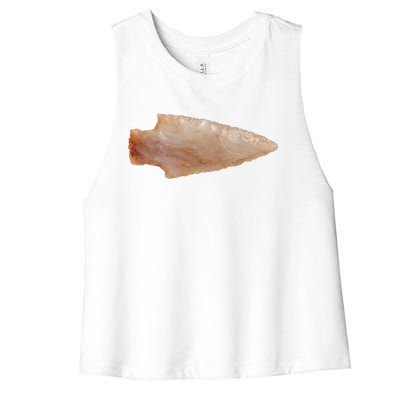 Retro Vintage Artifact Arrowhead Hunter Women's Racerback Cropped Tank