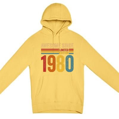 Retro Vintage Awesome Since 1980 Limited Edition Premium Pullover Hoodie