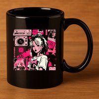 Retro Vaporwave Aesthetic 90s Egirl Japanese Art 11oz C Handle Ceramic Mug