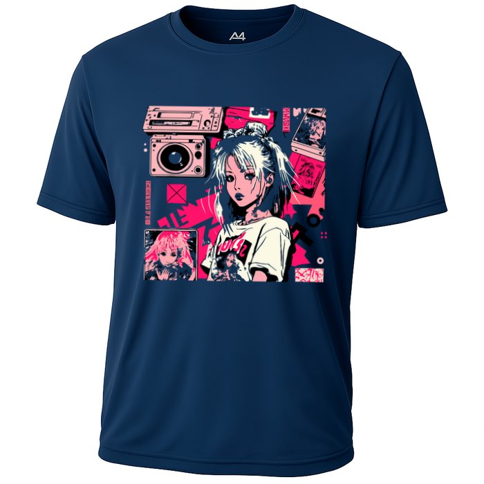 Retro Vaporwave Aesthetic 90s Egirl Japanese Art Cooling Performance Crew T-Shirt