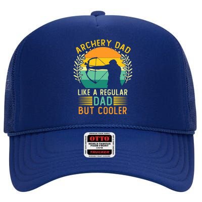 Retro Vintage Archery Dad Father's Day Archering Daddy Meaningful Gift High Crown Mesh Back Trucker Hat