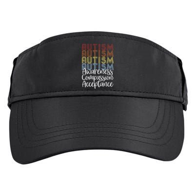 Retro Vintage Autism Awareness With Distressed Text Adult Drive Performance Visor