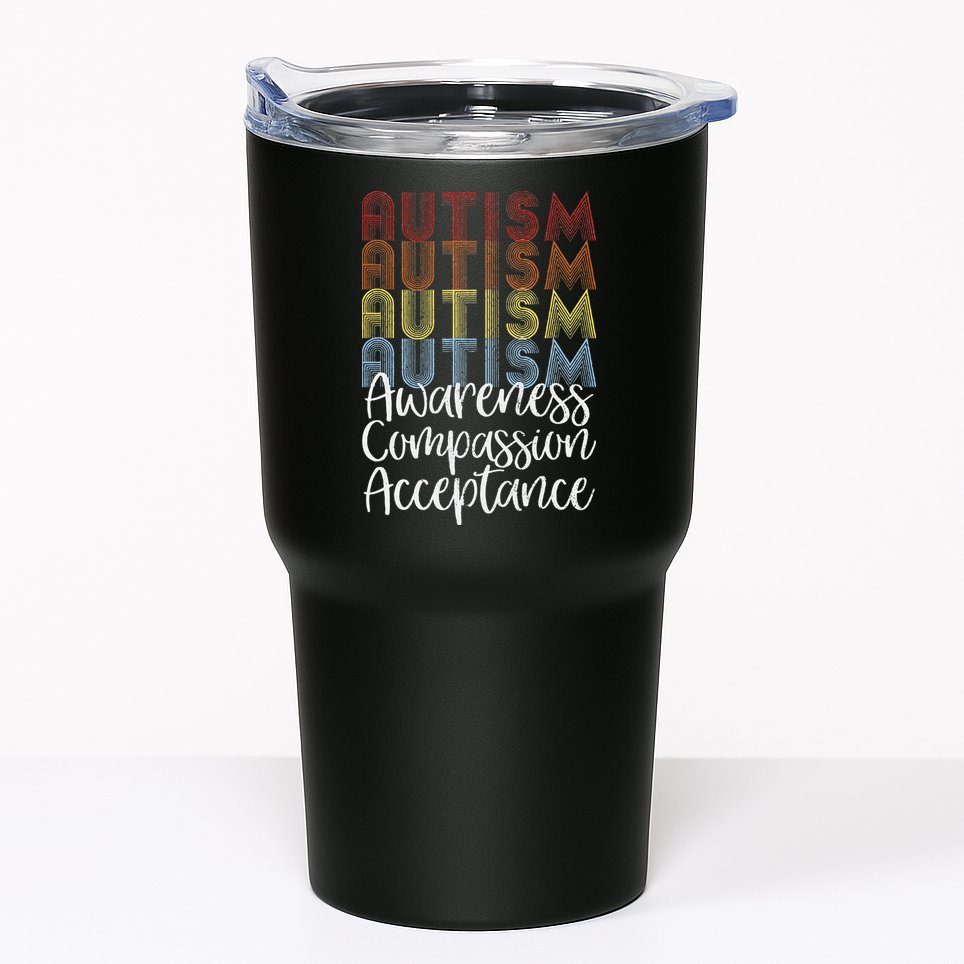 Retro Vintage Autism Awareness With Distressed Text Tumbler