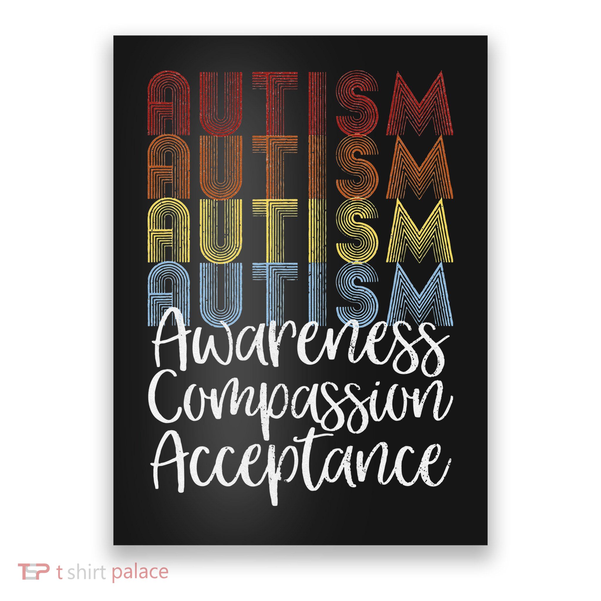 Retro Vintage Autism Awareness With Distressed Text Poster