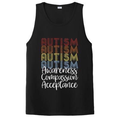Retro Vintage Autism Awareness With Distressed Text PosiCharge Competitor Tank