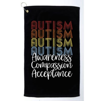 Retro Vintage Autism Awareness With Distressed Text Golf Towel
