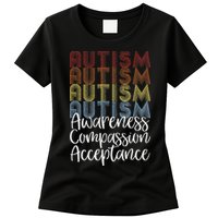 Retro Vintage Autism Awareness With Distressed Text Womens T-Shirt