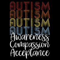 Retro Vintage Autism Awareness With Distressed Text Womens T-Shirt
