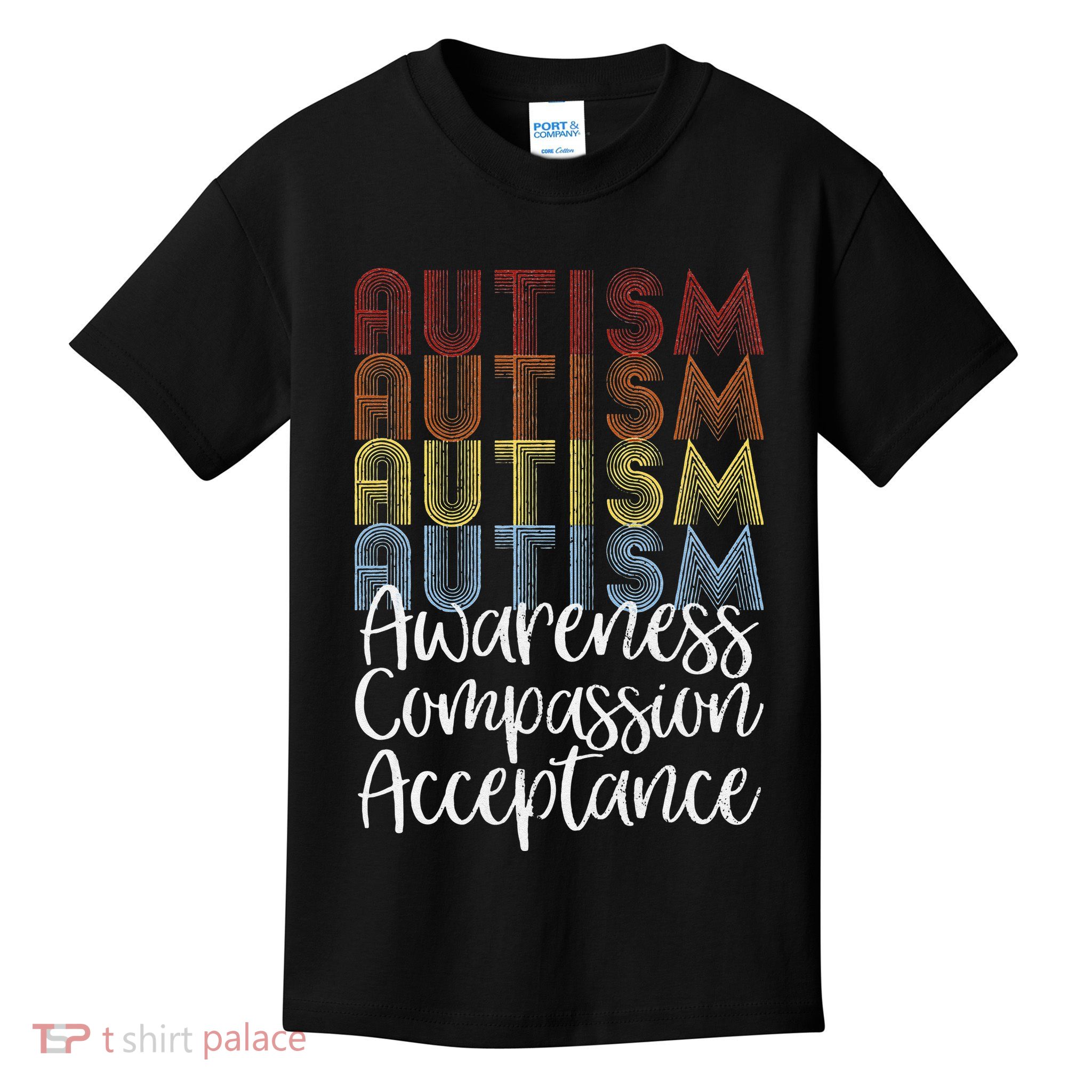 Retro Vintage Autism Awareness With Distressed Text Kids T-Shirt