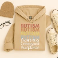Retro Vintage Autism Awareness With Distressed Text Hoodie