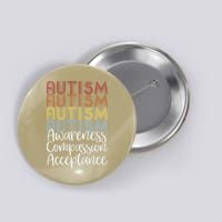Retro Vintage Autism Awareness With Distressed Text Button