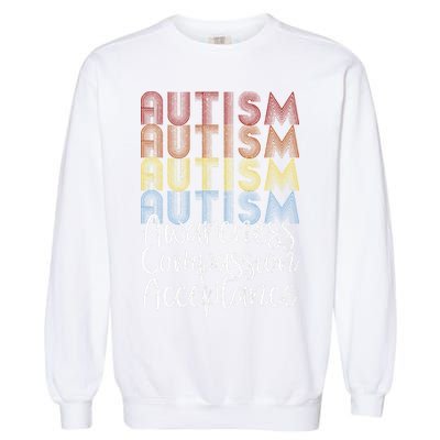 Retro Vintage Autism Awareness With Distressed Text Garment-Dyed Sweatshirt