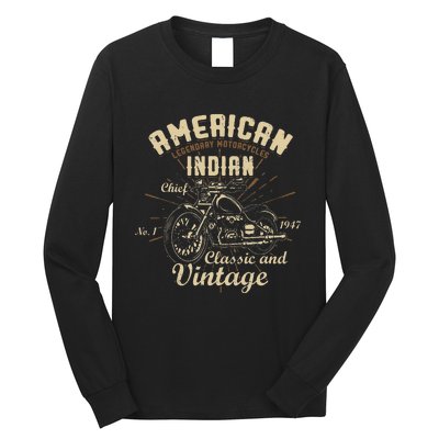 Retro Vintage American For Old Biker Long Sleeve Shirt