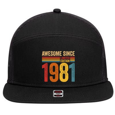 Retro Vintage Awesome Since 1981 Limited Edition 7 Panel Mesh Trucker Snapback Hat