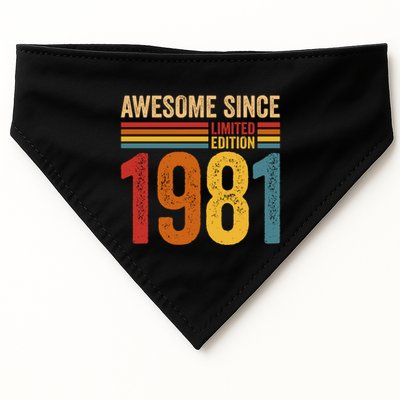 Retro Vintage Awesome Since 1981 Limited Edition USA-Made Doggie Bandana