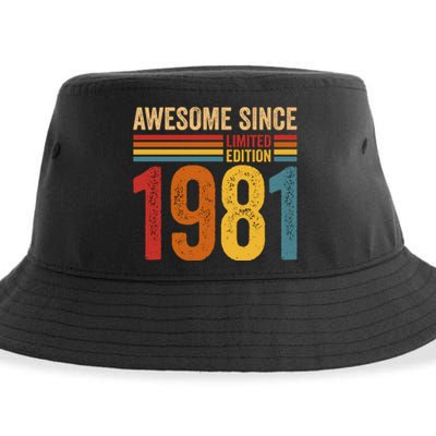 Retro Vintage Awesome Since 1981 Limited Edition Sustainable Bucket Hat