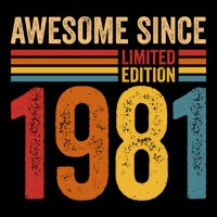 Retro Vintage Awesome Since 1981 Limited Edition Bucket Hat