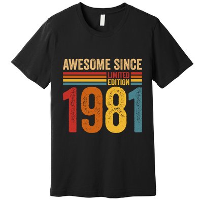 Retro Vintage Awesome Since 1981 Limited Edition Premium T-Shirt