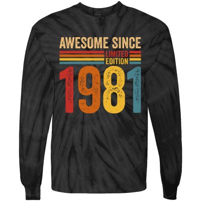 Retro Vintage Awesome Since 1981 Limited Edition Tie-Dye Long Sleeve Shirt