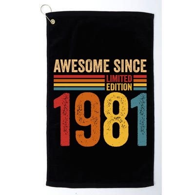 Retro Vintage Awesome Since 1981 Limited Edition Golf Towel
