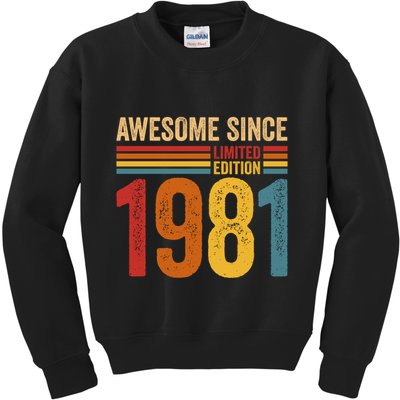 Retro Vintage Awesome Since 1981 Limited Edition Kids Sweatshirt