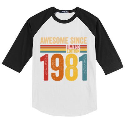 Retro Vintage Awesome Since 1981 Limited Edition Kids Colorblock Raglan Jersey