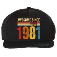 Retro Vintage Awesome Since 1981 Limited Edition Wool Snapback Cap