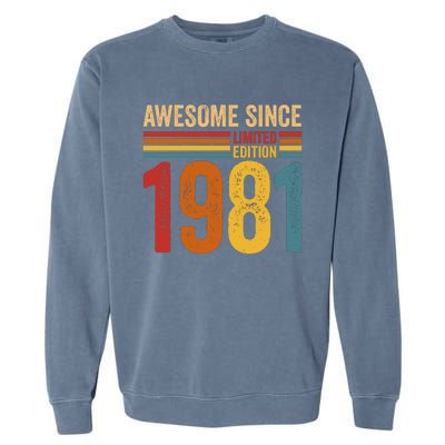 Retro Vintage Awesome Since 1981 Limited Edition Garment-Dyed Sweatshirt