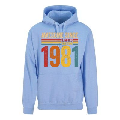 Retro Vintage Awesome Since 1981 Limited Edition Unisex Surf Hoodie