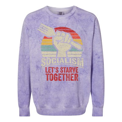 Retro Vintage Anti Communism Anti Socialism Colorblast Crewneck Sweatshirt