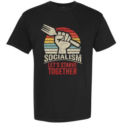 Retro Vintage Anti Communism Anti Socialism Garment-Dyed Heavyweight T-Shirt