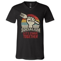 Retro Vintage Anti Communism Anti Socialism V-Neck T-Shirt