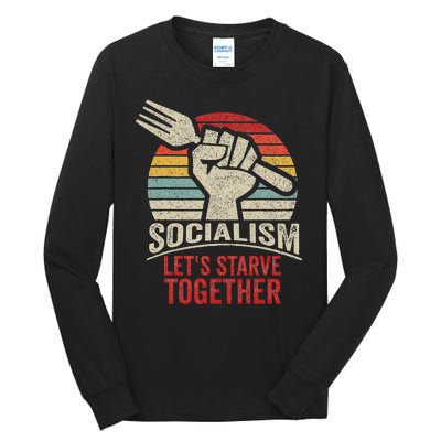 Retro Vintage Anti Communism Anti Socialism Tall Long Sleeve T-Shirt