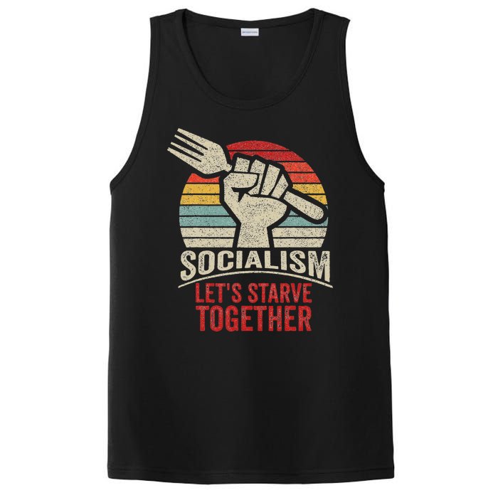 Retro Vintage Anti Communism Anti Socialism PosiCharge Competitor Tank